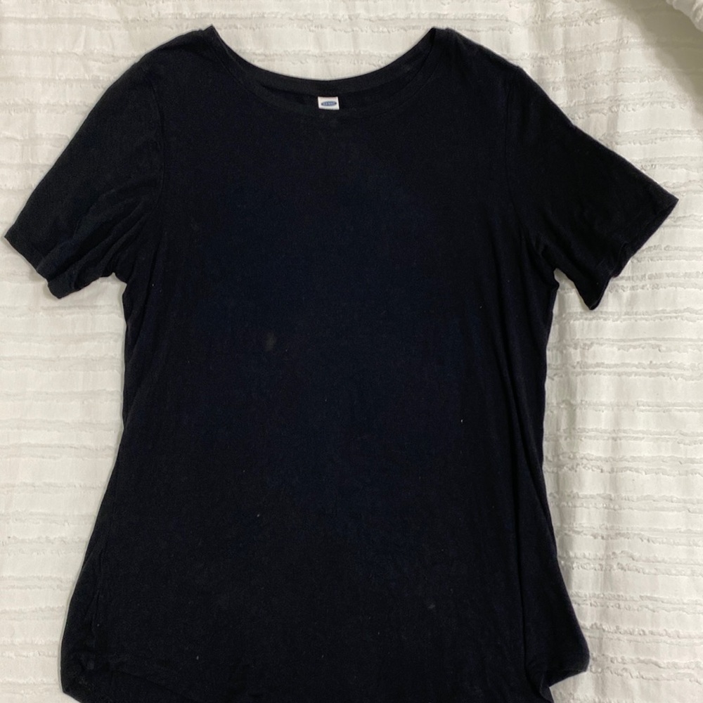 Black Scoop Neck T-Shirt